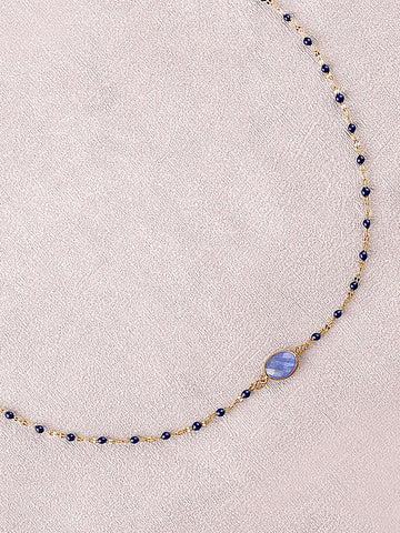 Collier Noelynn - Agate bleue