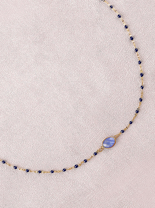 Collier Noelynn - Agate bleue