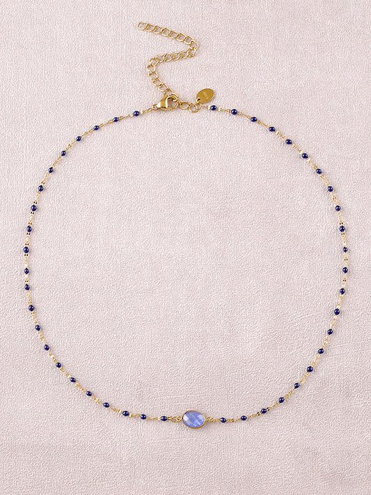 Collier Noelynn - Agate bleue