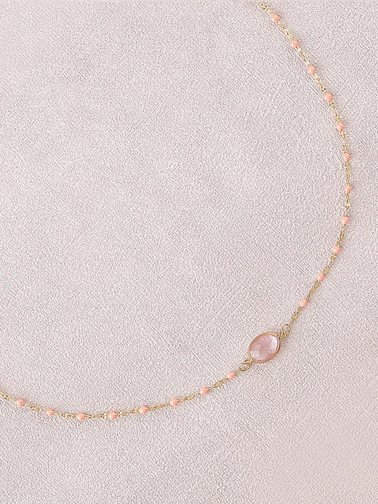 Collier Noelynn - Agate rose