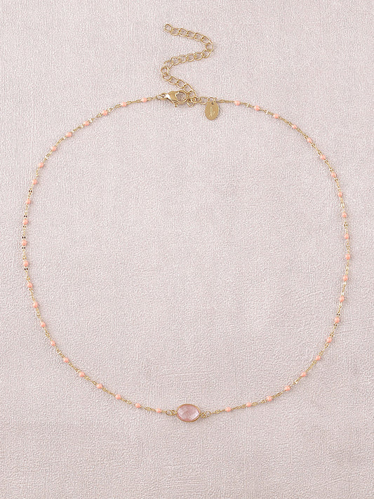 Collier Noelynn - Agate rose