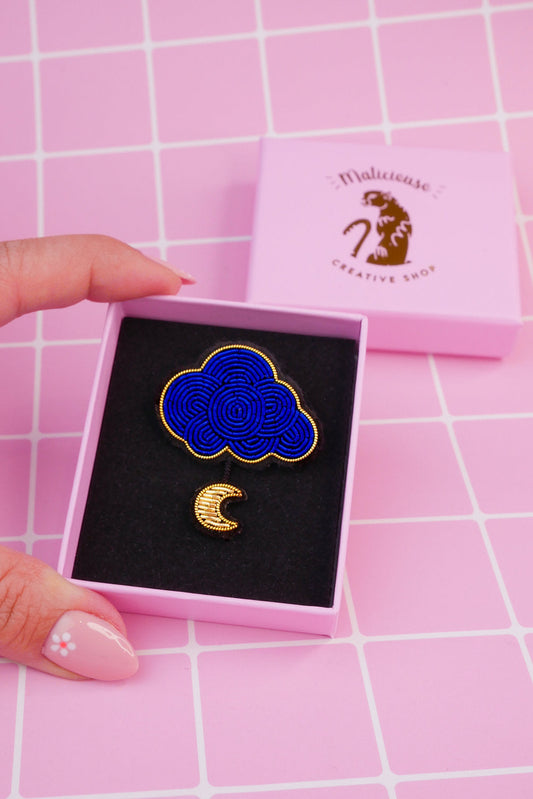 Broche Nuage et lune