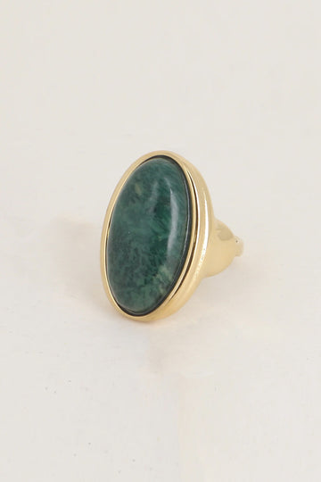 Bague Orphéa - Jaspe vert