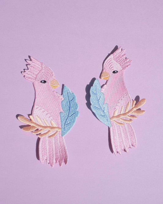 Duo de patchs thermocollants Oiseaux Cacatoès