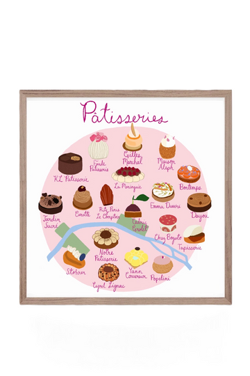 Petite affiche Les meilleures Pâtisseries de Paris