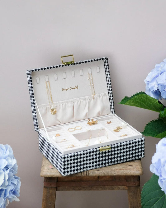 Boite Louise Pied-de-poule Noir