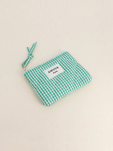 Porte-monnaie Amour - Vichy vert