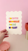 Affiche Cocotte Brouillé Poché Mollet