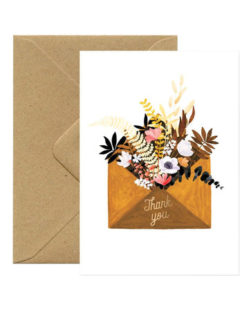 Carte postale Thank you Flower envelop