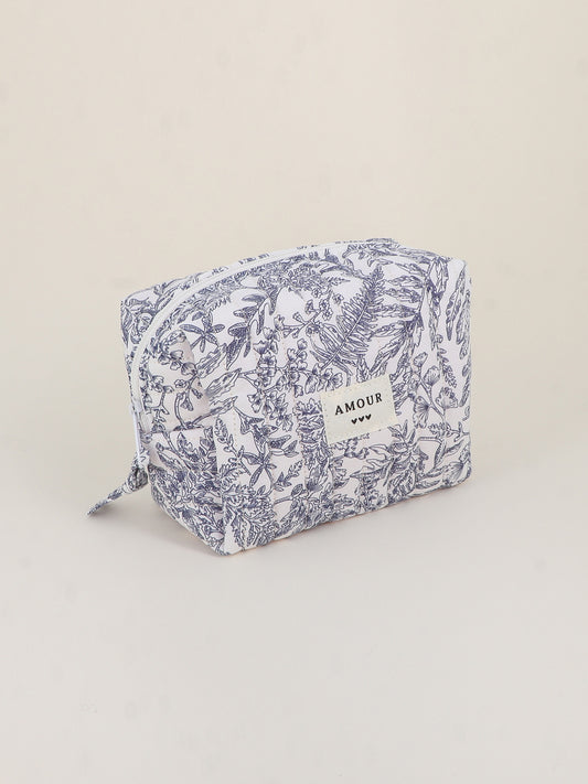 Trousse Amour - Toile de jouy bleu