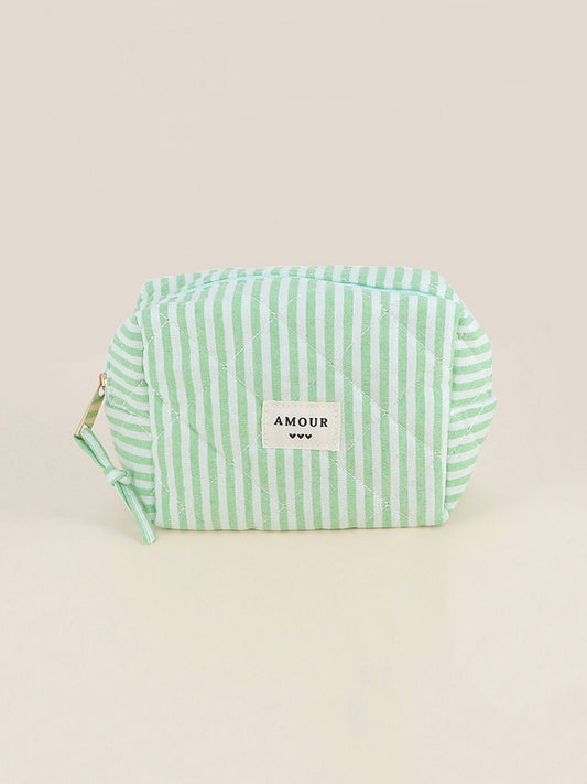 Trousse Amour - Rayé vert