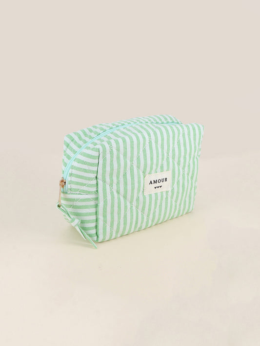 Trousse Amour - Rayé vert