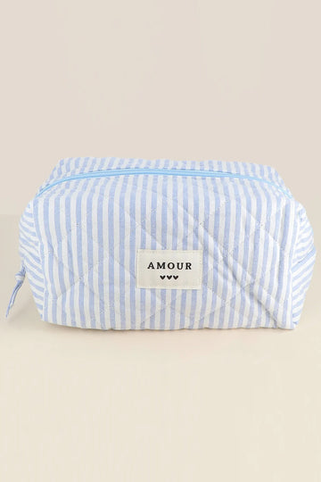 Grande Trousse Amour - Rayé bleu ciel