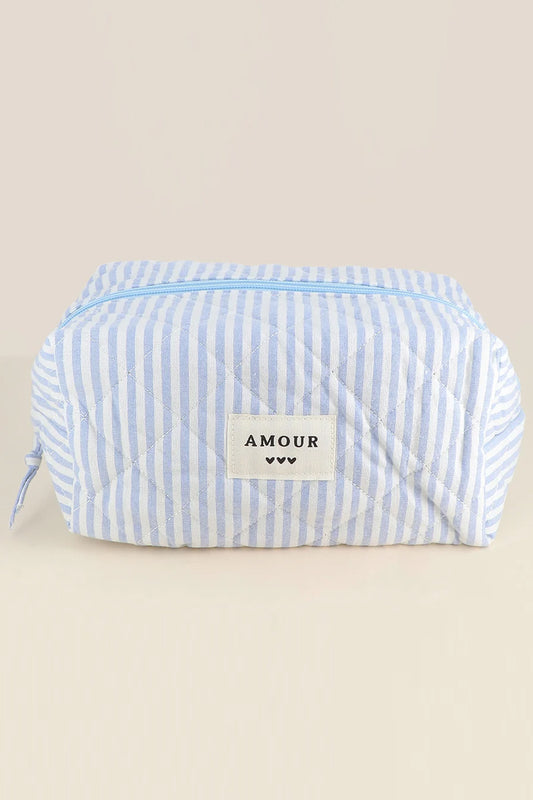 Grande Trousse Amour - Rayé bleu ciel