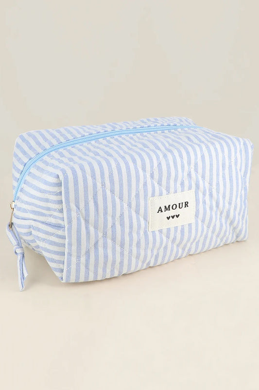 Grande Trousse Amour - Rayé bleu ciel