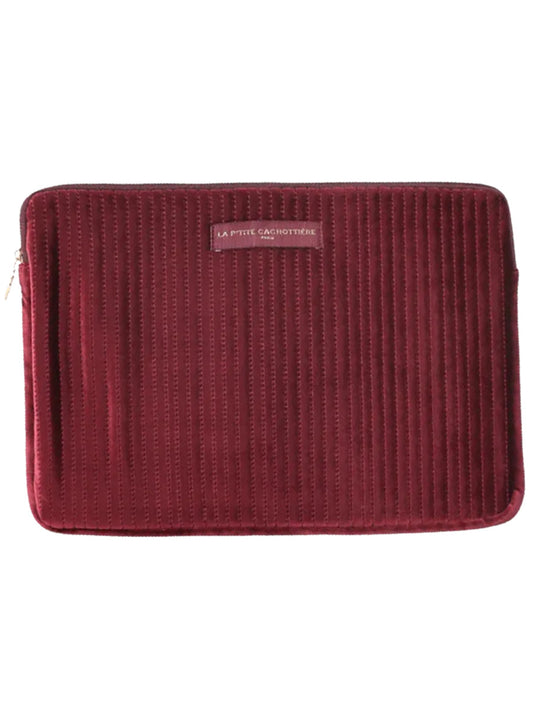 Pochette ordinateur 13-14'' Velours bordeaux