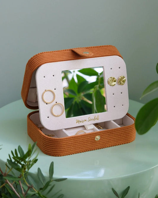 Boite Brigitte Velours côtelé Camel