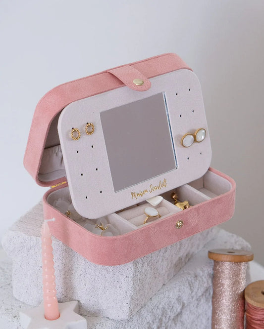 Boite Brigitte Velours Rose