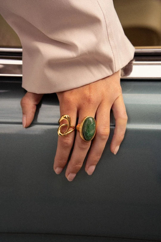 Bague Venisia - Jaspe vert