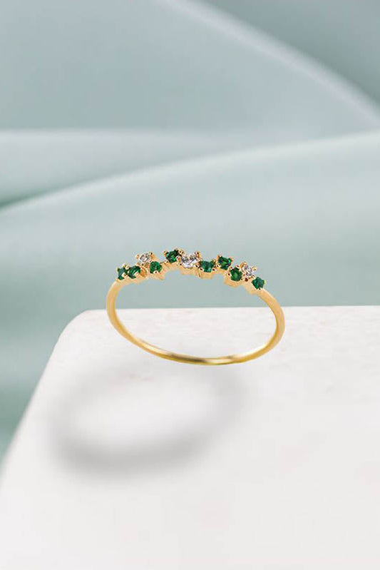 Bague Voie lactée vert et blanc