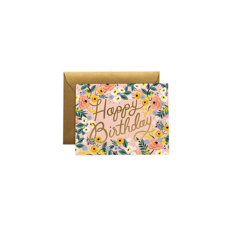 Carte postale Happy birthday rose La boutique de Louise Carte postale Happy birthday rose La boutique de Louise