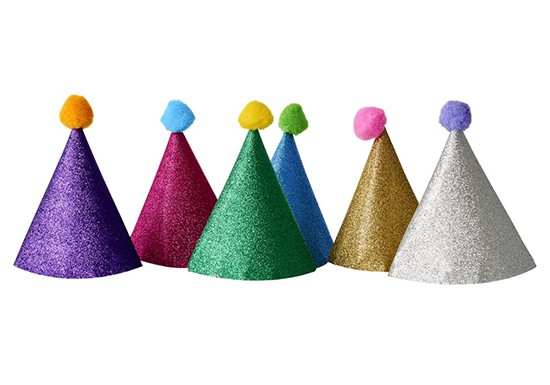 6 chapeaux glitter party