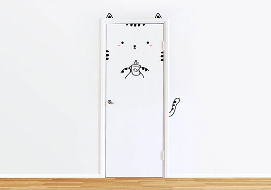 Sticker De Porte Chat La Boutique De Louise