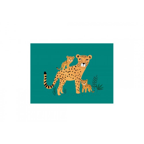 Carte postale Cheetah and cubs