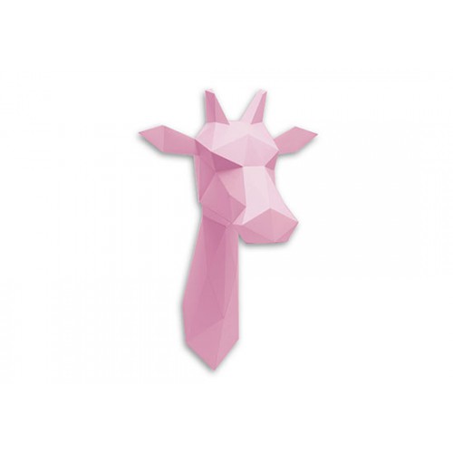 Trophée girafe rose