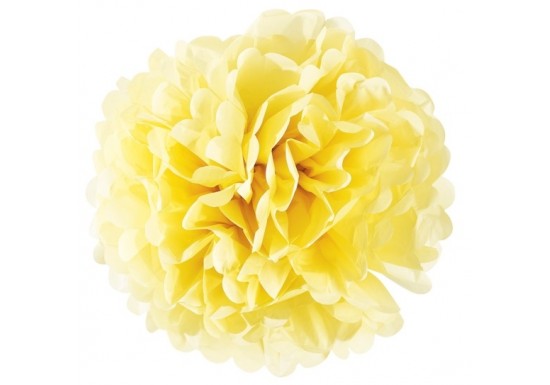 Fleur boule papier jaune