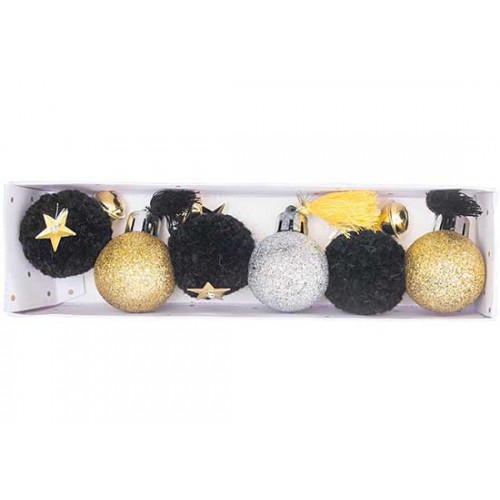 Boules de Noël pompons (3 couleurs)