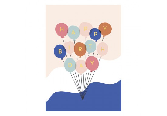 Carte Happy Birthday - Ballons