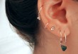 Boucle d'oreille double Cosmic or - Puce et anneau