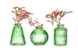 3 Mini vases en verre