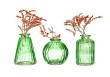 3 Mini vases en verre