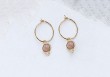 Boucles d'oreilles Anis Hoop (pierre au choix)