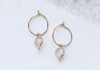 Boucles d'oreilles Anis Hoop (pierre au choix)