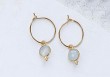 Boucles d'oreilles Anis Hoop (pierre au choix)