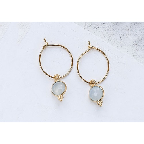 Boucles d'oreilles Anis Hoop (pierre au choix)