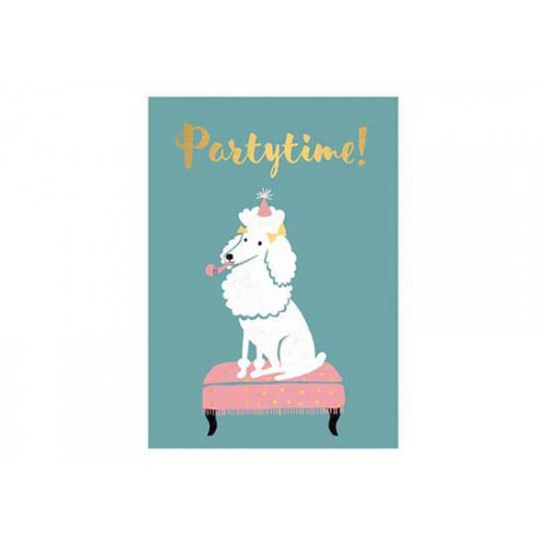 Carte Party Time - Caniche