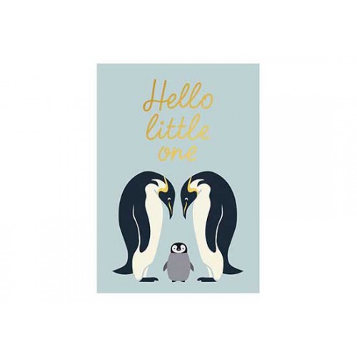 Carte Hello Little One - Pingouins