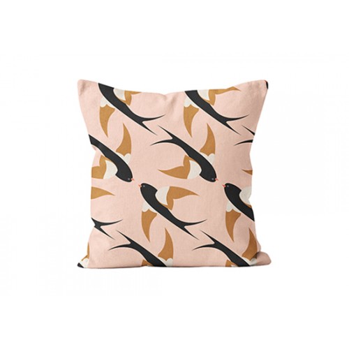 Coussin Hirondelles noires