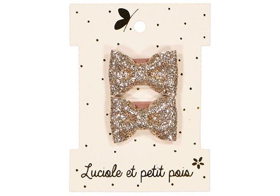 Lot 2 barrettes mini papillon - Glitter or