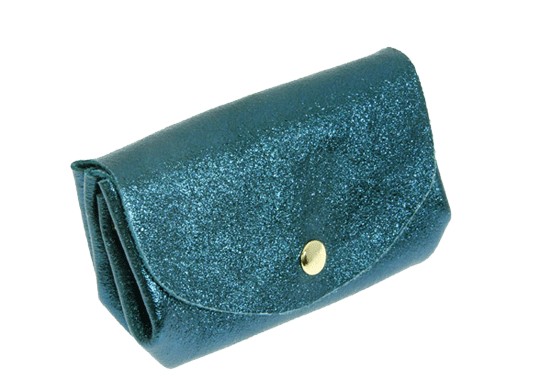 Porte-monnaie Salomé bleu canard