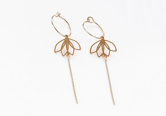 Boucles d'oreilles Lotus Hoop