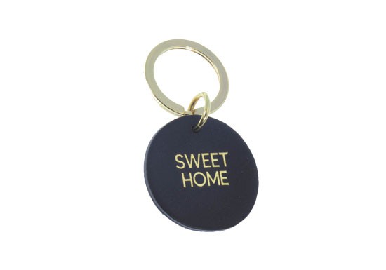 Porte-clés rond SWEET HOME - noir
