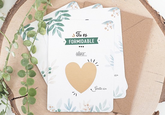 Carte a gratter parrain/marraine coeur . – ljhshop