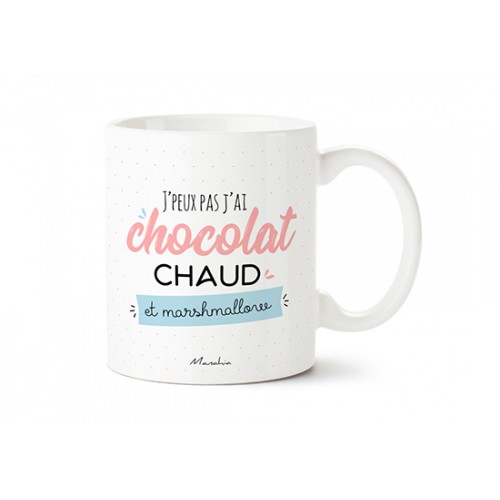 Mug Je peux pas j'ai chocolat chaud et marshmallow