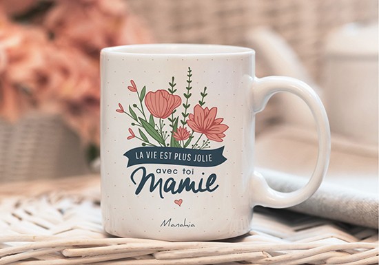 Mug La vie est plus jolie avec toi mamie