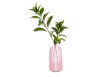 Grand vase long en verre rose